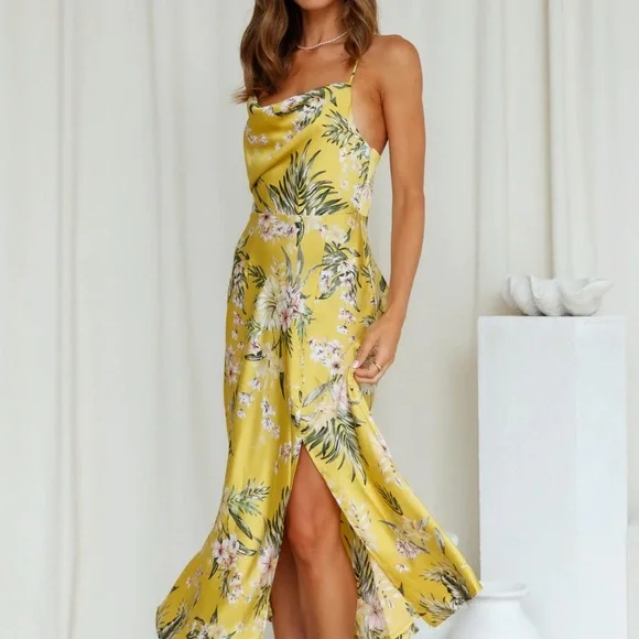 Hello Molly HEART IN THE SUN MIDI DRESS YELLOW ,Size S - Picture 3 of 5